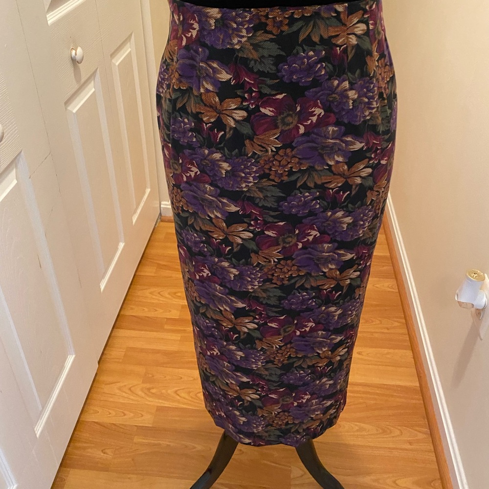 Vintage Floral Pencil Skirt